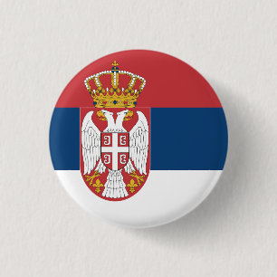 Chapa Redonda De 2,5 Cm Bandera de Serbia