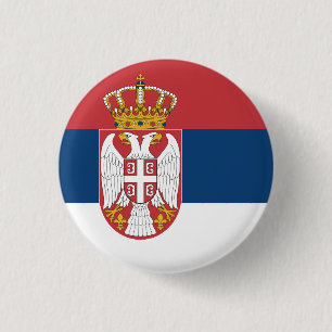 Chapa Redonda De 2,5 Cm Bandera de Serbia (serbia)