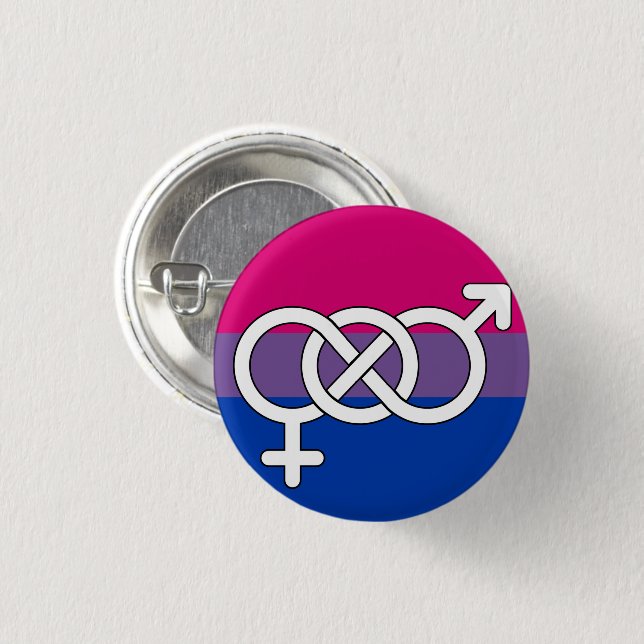 Chapa Redonda De 2,5 Cm Bandera de símbolo del orgullo bisexual (Anverso y reverso)