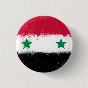 Chapa Redonda De 2,5 Cm Bandera de Siria