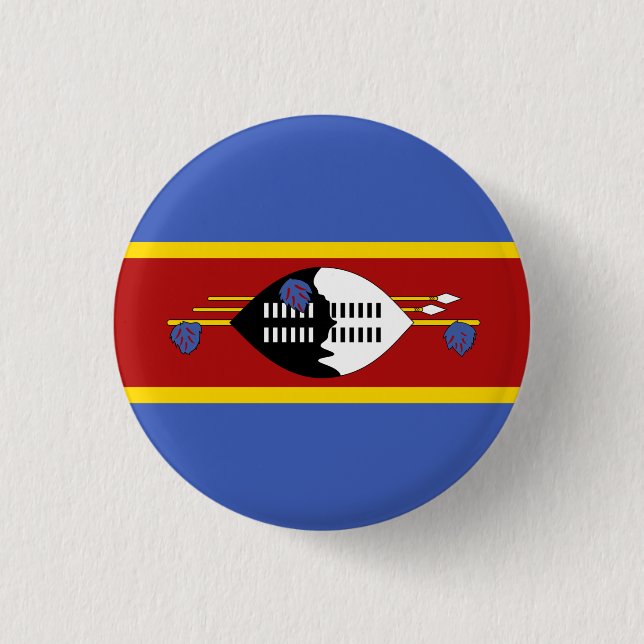 Chapa Redonda De 2,5 Cm Bandera de Suazilandia, Bandera de Eswatini (Anverso)