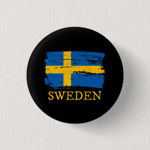 Chapa Redonda De 2,5 Cm Bandera de Suecia
