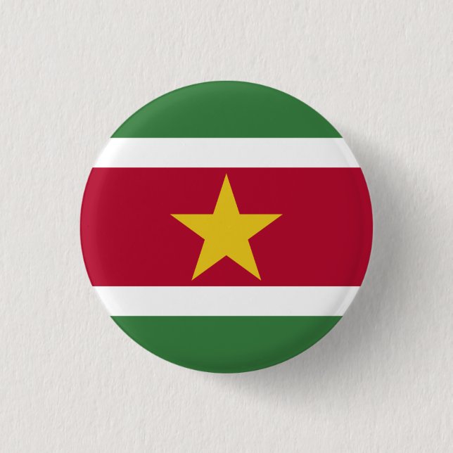 Chapa Redonda De 2,5 Cm Bandera de Surinam, bandera de Surinam (Anverso)