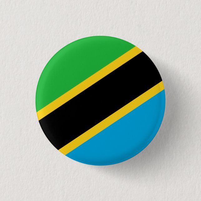 Chapa Redonda De 2,5 Cm Bandera de Tanzania (Anverso)