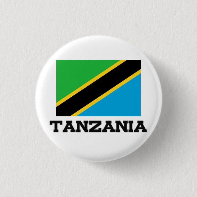 Chapa Redonda De 2,5 Cm Bandera de Tanzania (Anverso)