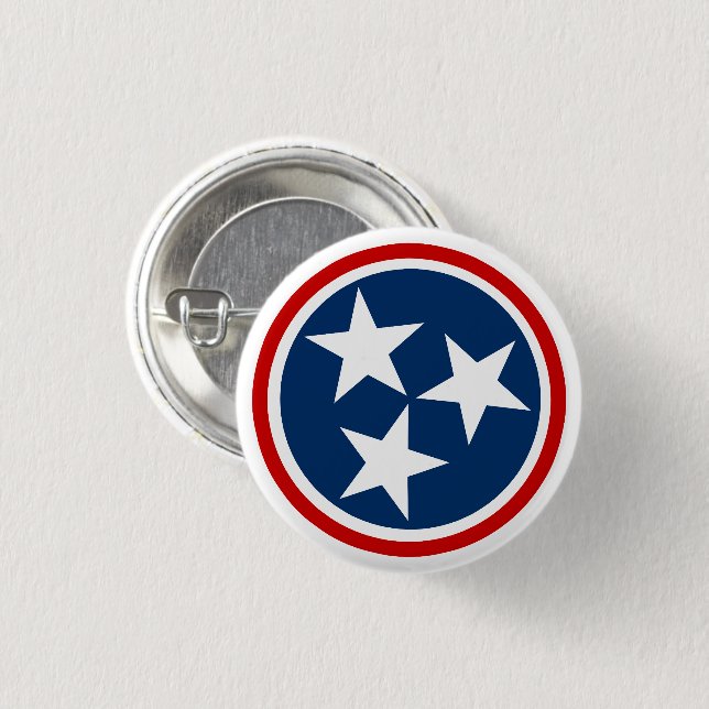 Chapa Redonda De 2,5 Cm Bandera de Tennessee (Anverso y reverso)