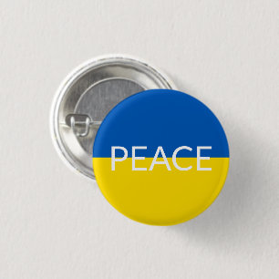 Chapa Redonda De 2,5 Cm Bandera de texto azul personalizado de la paz en U