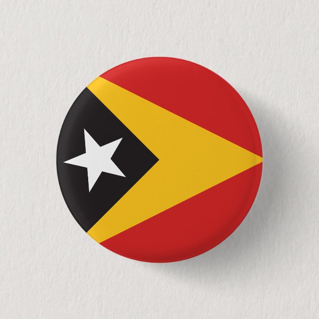 Chapa Redonda De 2,5 Cm Bandera de Timor Oriental (Anverso)