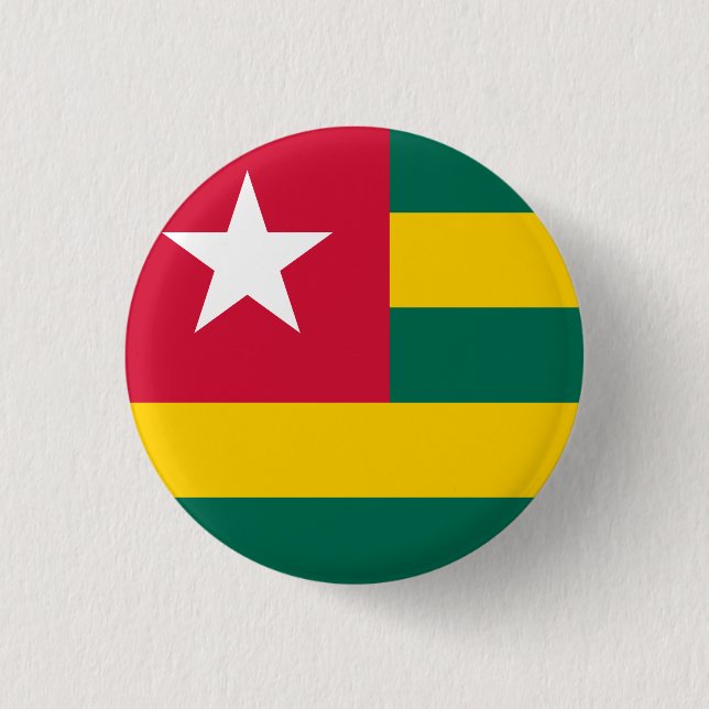 Chapa Redonda De 2,5 Cm Bandera de Togo (Anverso)