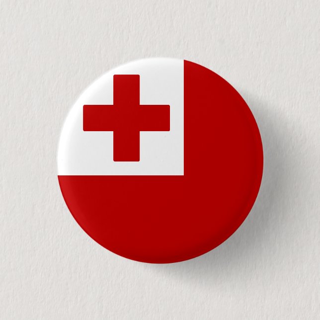 Chapa Redonda De 2,5 Cm Bandera de Tonga (Anverso)