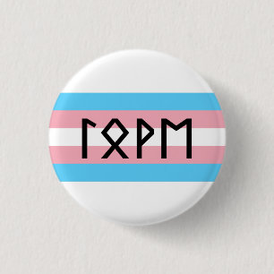 Chapa Redonda De 2,5 Cm Bandera de Trans de Amor Futhark