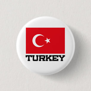 Chapa Redonda De 2,5 Cm Bandera de Turquía