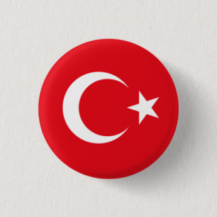 Chapa Redonda De 2,5 Cm Bandera de Turquía