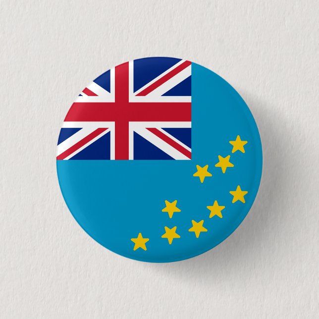 Chapa Redonda De 2,5 Cm Bandera de Tuvalu (Anverso)