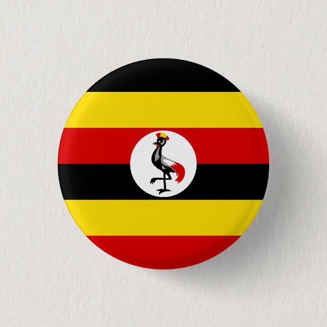 Chapa Redonda De 2,5 Cm Bandera de Uganda (Anverso)