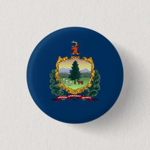 Chapa Redonda De 2,5 Cm Bandera de Vermonter, Bandera de Vermont