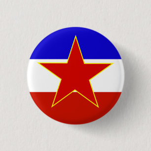 Chapa Redonda De 2,5 Cm Bandera de Yugoslavia