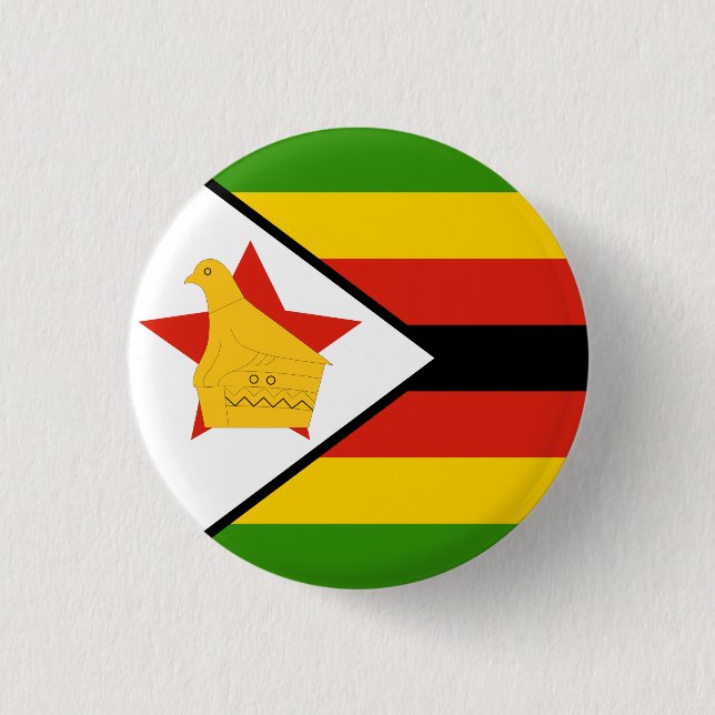 Chapa Redonda De 2,5 Cm Bandera de Zimbabue (Anverso)