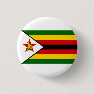 Chapa Redonda De 2,5 Cm Bandera de Zimbabue, bandera de Zimbabue