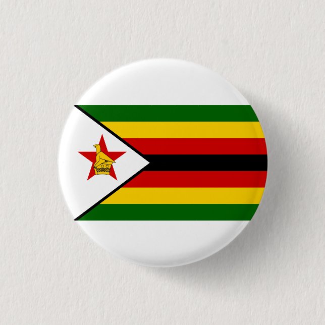 Chapa Redonda De 2,5 Cm Bandera de Zimbabue, bandera de Zimbabue (Anverso)