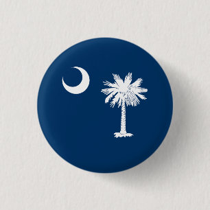 Chapa Redonda De 2,5 Cm Bandera del estado de Carolina del Sur
