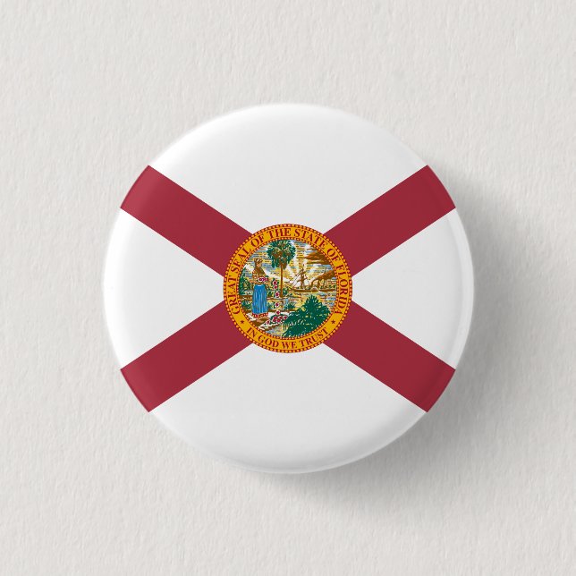 Chapa Redonda De 2,5 Cm Bandera del estado de Florida Estados Unidos (Anverso)