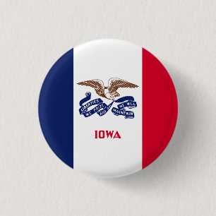 Chapa Redonda De 2,5 Cm Bandera del estado de Iowa