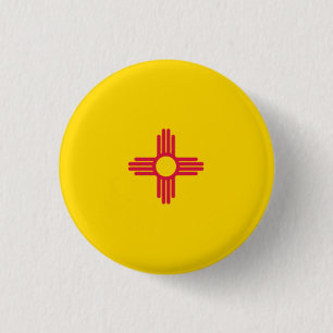 Chapa Redonda De 2,5 Cm Bandera del estado de Nuevo México