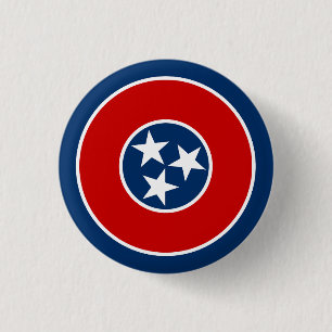 Chapa Redonda De 2,5 Cm Bandera del estado de Tennessee