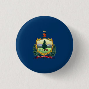 Chapa Redonda De 2,5 Cm Bandera del estado de Vermont