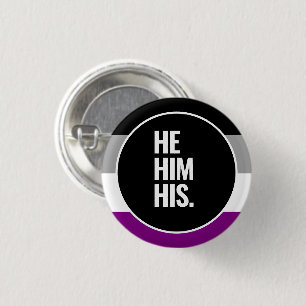 Chapa Redonda De 2,5 Cm Bandera del Orgullo Asexual