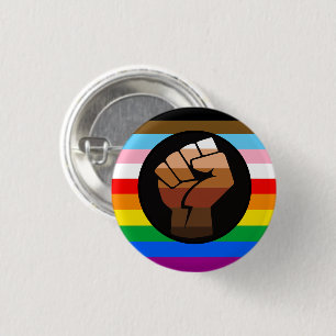 Chapa Redonda De 2,5 Cm Bandera del orgullo POC del progreso LGBTQ+