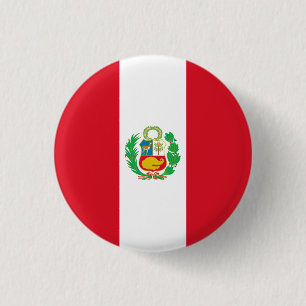 Chapa Redonda De 2,5 Cm Bandera del Perú