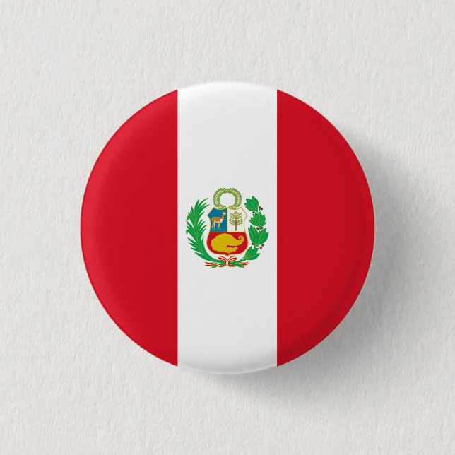 Chapa Redonda De 2,5 Cm Bandera del Perú (Anverso)