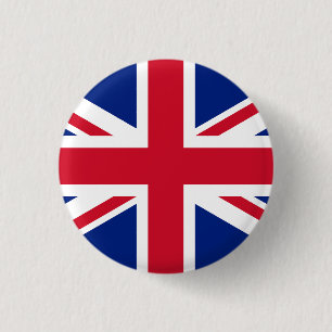 Chapa Redonda De 2,5 Cm Bandera del Reino Unido