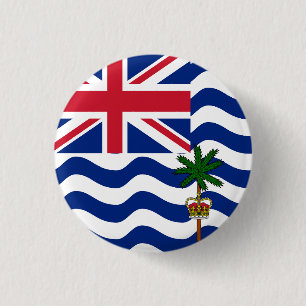 Chapa Redonda De 2,5 Cm Bandera del Territorio Británico del Océano Índico