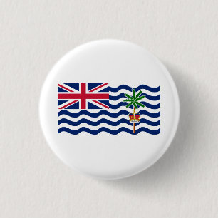 Chapa Redonda De 2,5 Cm Bandera del Territorio Británico del Océano Índico