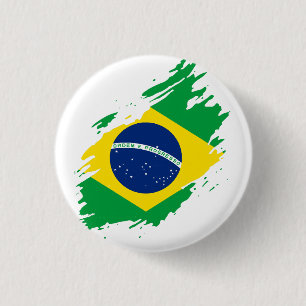 Chapa Redonda De 2,5 Cm Bandera Desgarrada Brasil Orgullo Nacional Aficion