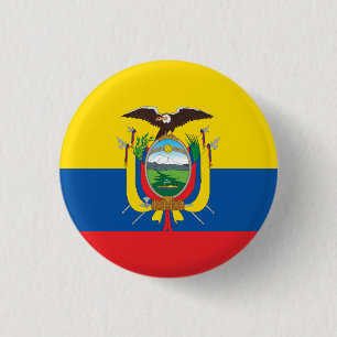 Chapa Redonda De 2,5 Cm Bandera ecuatoriana