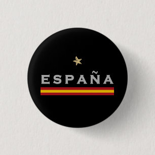 Chapa Redonda De 2,5 Cm Bandera española de hinchas de fútbol de camiseta