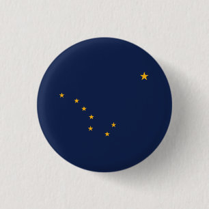 Chapa Redonda De 2,5 Cm Bandera estatal de Alaska