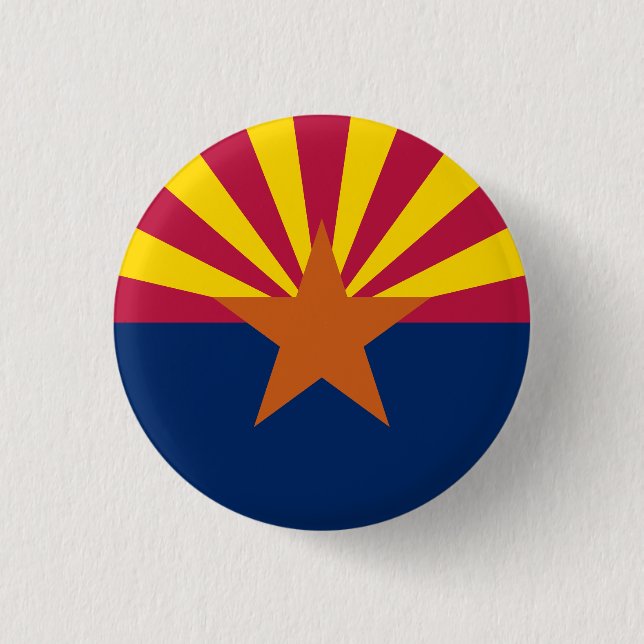 Chapa Redonda De 2,5 Cm Bandera Estatal de Arizona (Anverso)