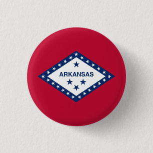 Chapa Redonda De 2,5 Cm Bandera estatal de Arkansas