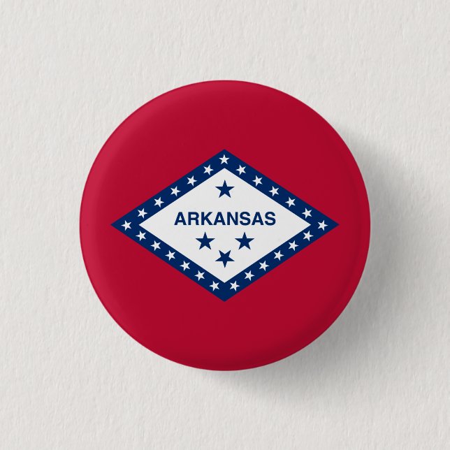 Chapa Redonda De 2,5 Cm Bandera estatal de Arkansas (Anverso)