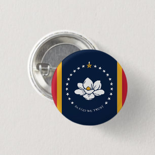 Chapa Redonda De 2,5 Cm Bandera Estatal de Misisipi Estados Unidos