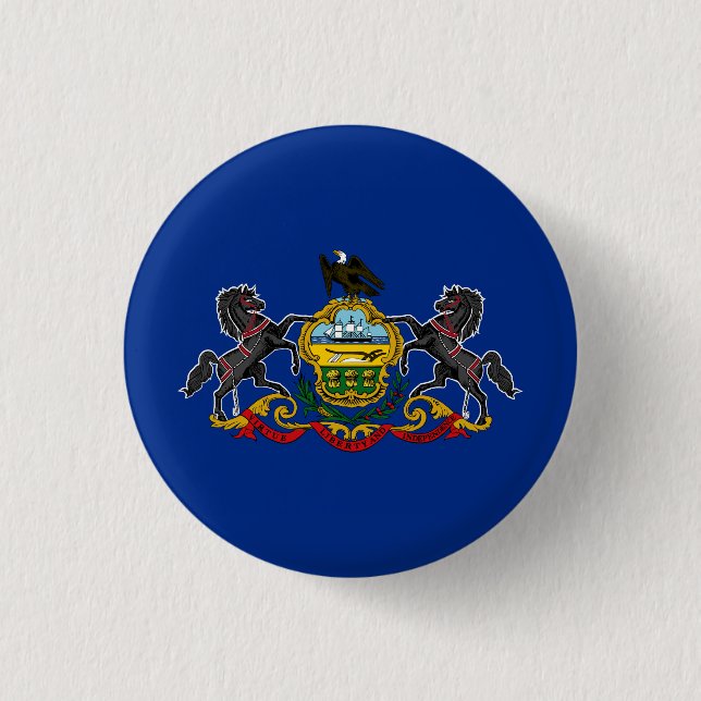 Chapa Redonda De 2,5 Cm Bandera Estatal de Pennsylvania (Anverso)