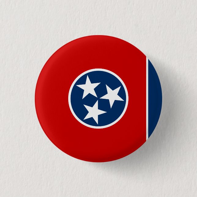 Chapa Redonda De 2,5 Cm Bandera Estatal Tennessee (Anverso)