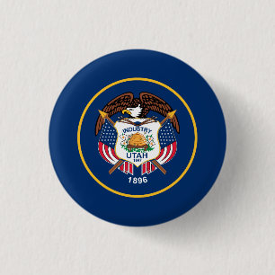 Chapa Redonda De 2,5 Cm Bandera Estatal Utah
