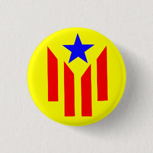 Chapa Redonda De 2,5 Cm Bandera Estelada Catalana