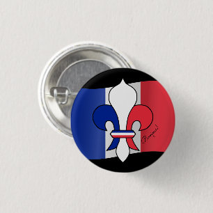 Chapa Redonda De 2,5 Cm Bandera francesa y Bonjour Francia, moda y deporte